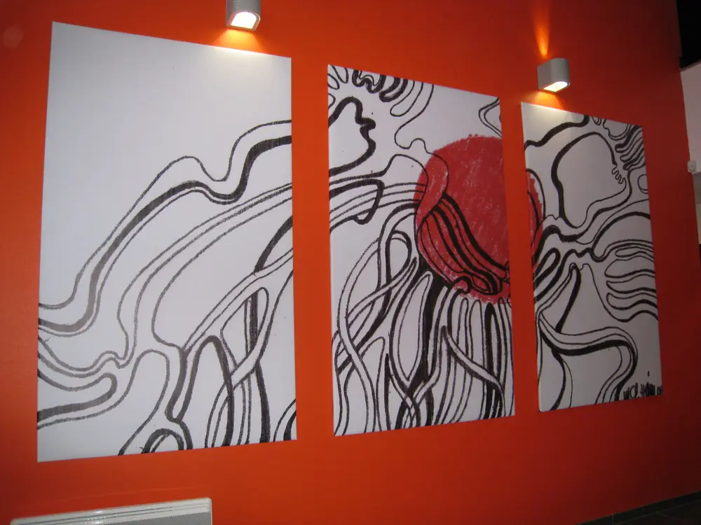 Fresque FIDAL Nancy - triptyque rouge et noir