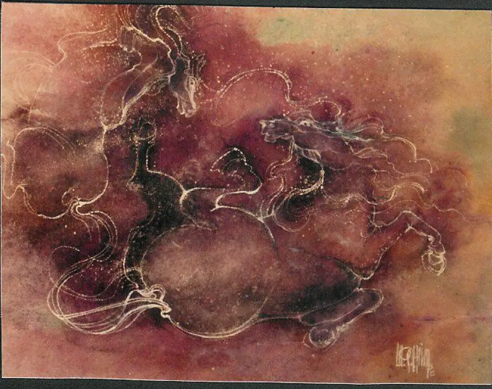 Peinture abstraite aux tons chauds